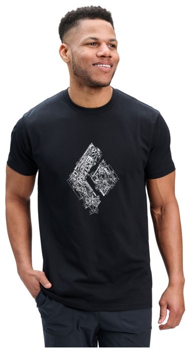 Мужская футболка Black Diamond M Engineered Diamond SS Tee, Black, M