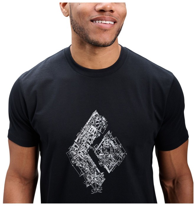 Мужская футболка Black Diamond M Engineered Diamond SS Tee, Black, M
