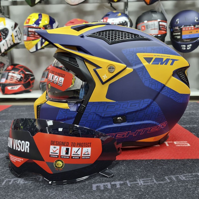Мотошолом MT STREETFIGHTER SV S Totem C3 Matt Yellow ECE2206