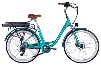 Велосипед з електроприводом 26" AL Dorozhnik eRUBY DD FR рама-17" 36B 17.5А*г 500Вт бірюзовий YS 2260 2025