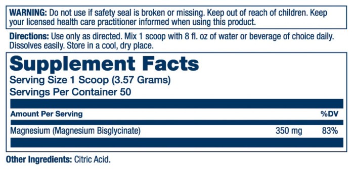 Magnesium Glycinate Powder - 279g Unflavored