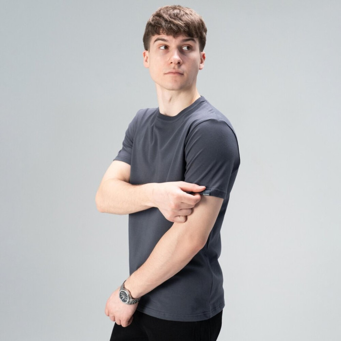 Футболка Slavni мужская повседневная темно-серая, Футболка Slavni Unity мужская хлопковая темно-серая