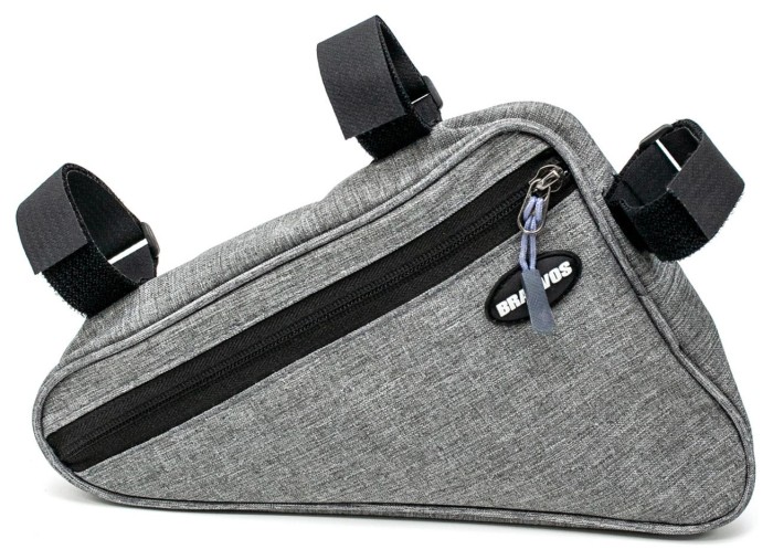 Велосумка трикутник на раму водовідштовх. матеріал BRAVVOS F-089 сірий AM (брендоване пакування), укр, укр