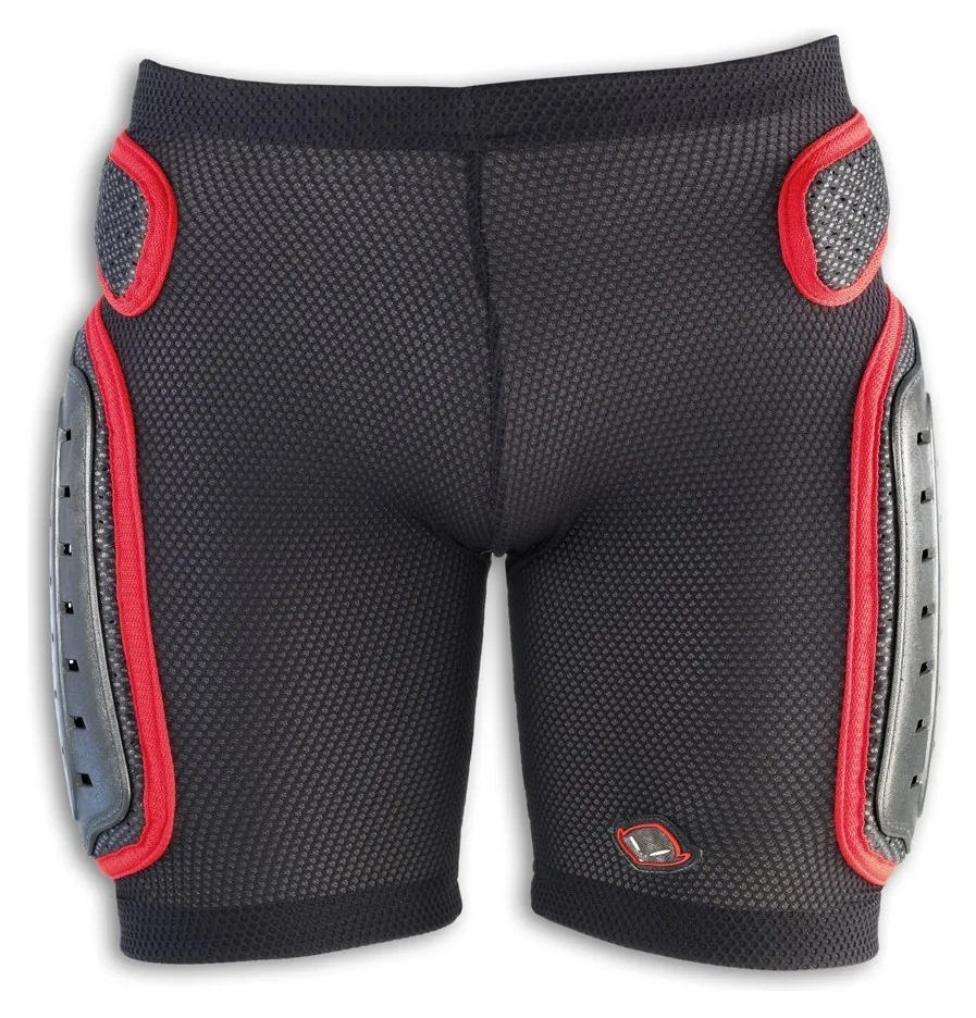 Шорти захисні спортивні UFO PADDED PLASTIC XXL Black/red (PI09126) (XXL black, red)