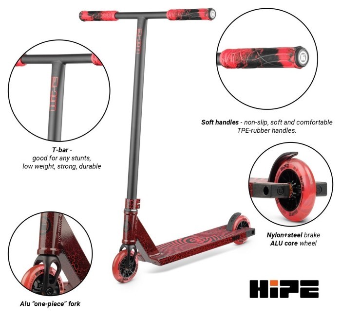 Самокат трюковий Hipe H11 Magma (black/red), укр, укр