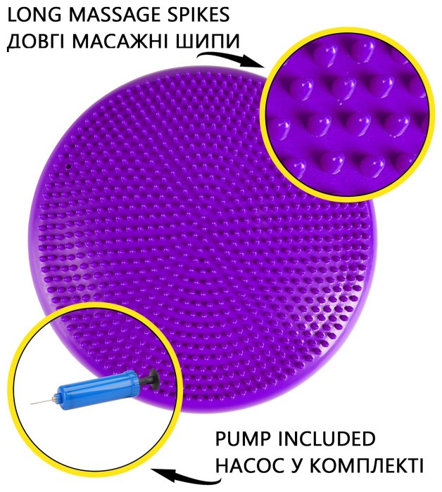 Балансировочная подушка-диск Cornix 33 см (сенсомоторная) массажная XR-0056 Violet