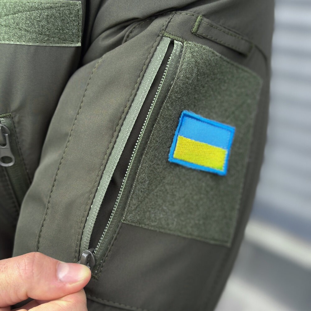 Мужская зимняя куртка хаки с капюшоном Pobedov Winter Jacket Motive ЗИМА В2