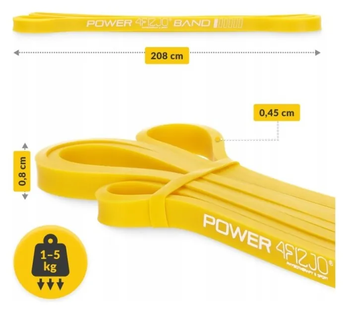 Эспандер-петля 4FIZJO Power Band 8 мм 2-5 кг резина для фитнеса и спорта Yellow (P-5907222931783)