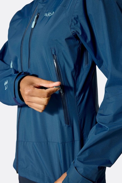 Мембранна куртка жіноча Rab Downpour Mountain Jacket Wmns, Bluebird