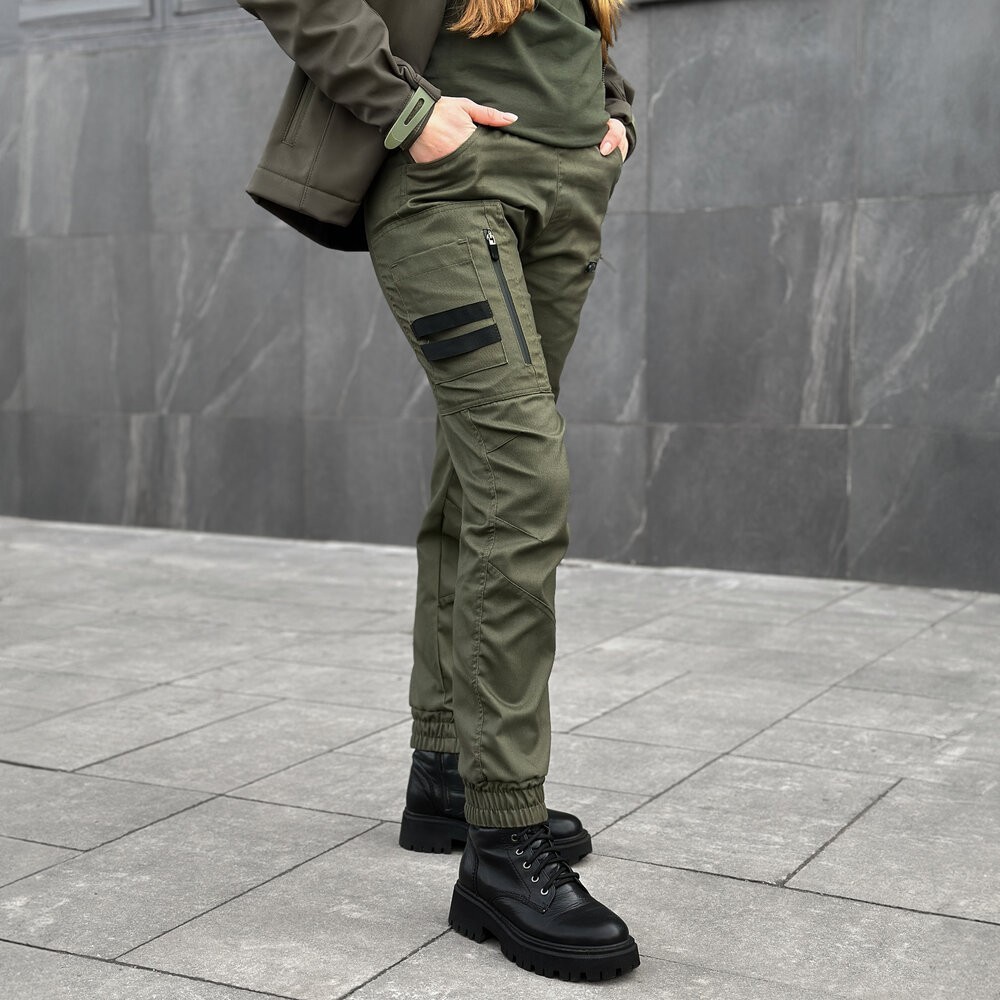 Карго-штани для жінок хакі демісезонні Pobedov Papin Brodyaga Жіночі, укр, укр