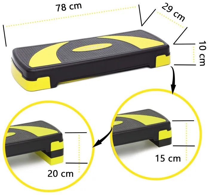 Степь-платформа 3-ступенчатая Cornix 78 х 29 х 10-20 см XR-0187 Black/Yellow