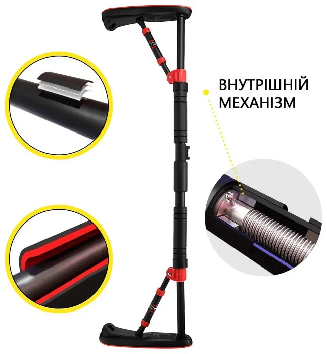 Турнік розсувний Cornix Elite 85-120 см XR-0290 Black/Red
