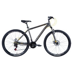 Велосипед 29&quot; Discovery RIDER 2024 (темно-сріблястий з жовтим (м))