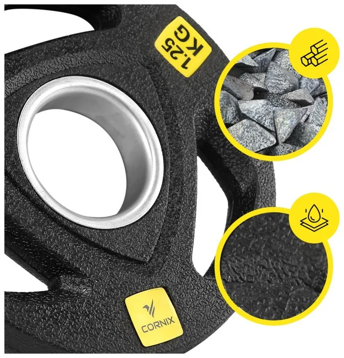 Диск олімпійський Cornix 1 x 1.25 кг 51 мм металевий, прогумований XR-0423 Black