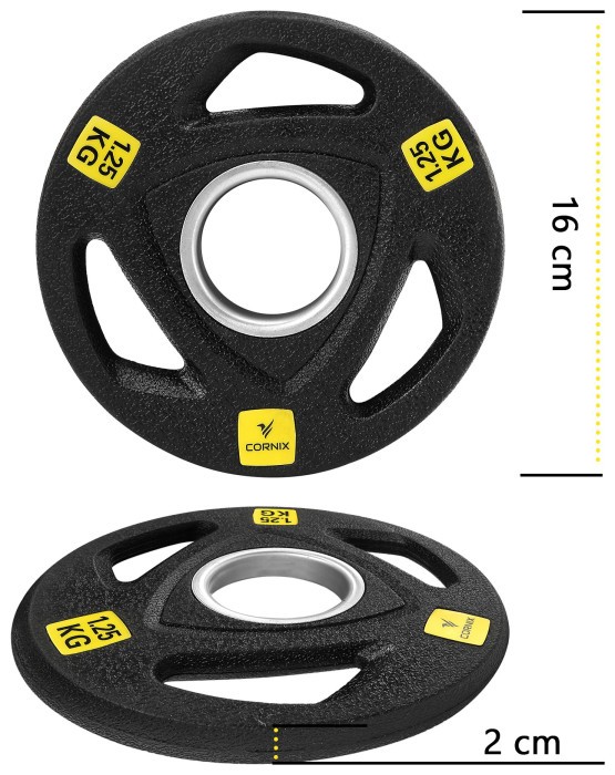 Диск олімпійський Cornix 1 x 1.25 кг 51 мм металевий, прогумований XR-0423 Black