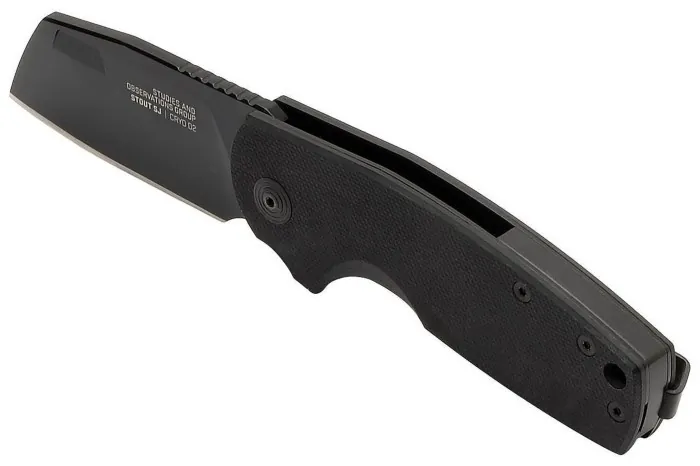 Розкладний ніж SOG Stout SJ, Blackout, Cleaver