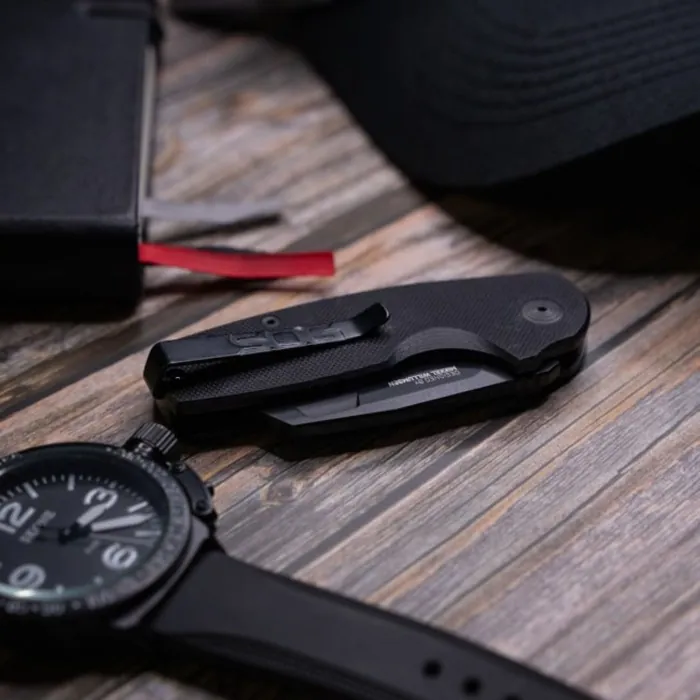 Розкладний ніж SOG Stout SJ, Blackout, Cleaver
