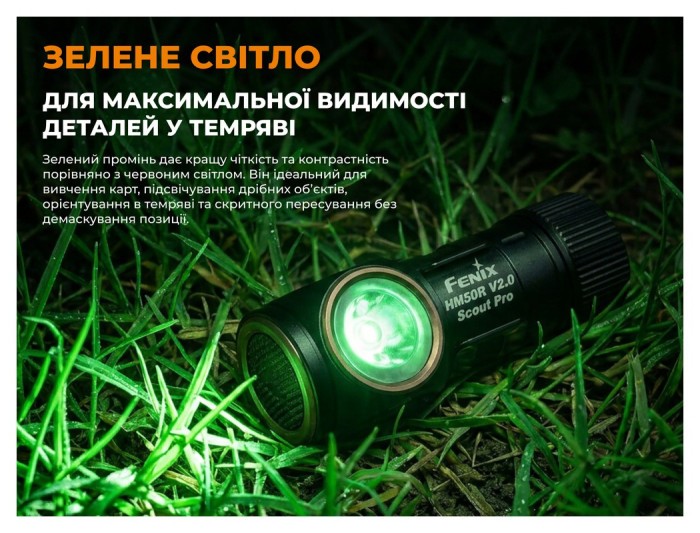 Тактический фонарь Fenix Scout Pro (HM50R V2.0) с красным и зеленым светом | Лимитированная серия