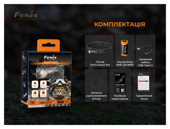 Тактический фонарь Fenix Scout Pro (HM50R V2.0) с красным и зеленым светом | Лимитированная серия