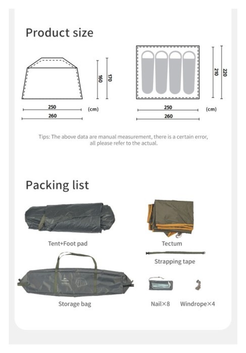 Намет чотиримісний Naturehike Cape Series 5.2 CNK2450WS037, сіро-коричневий, укр, укр