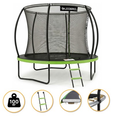 Батут з внутрішньою захисною сіткою 252 см LEOBRO Premium Pro 8FT GREEN (LB-1099)