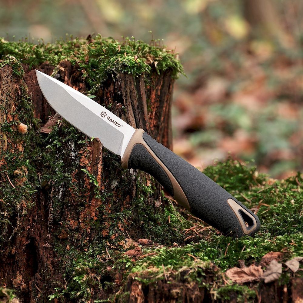 Ніж Ganzo G807-DY бежевий з ножнами, укр, укр