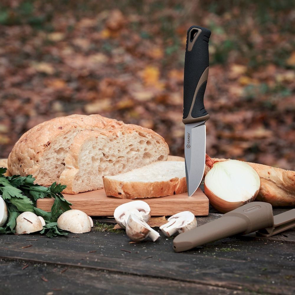 Ніж Ganzo G807-DY бежевий з ножнами, укр, укр