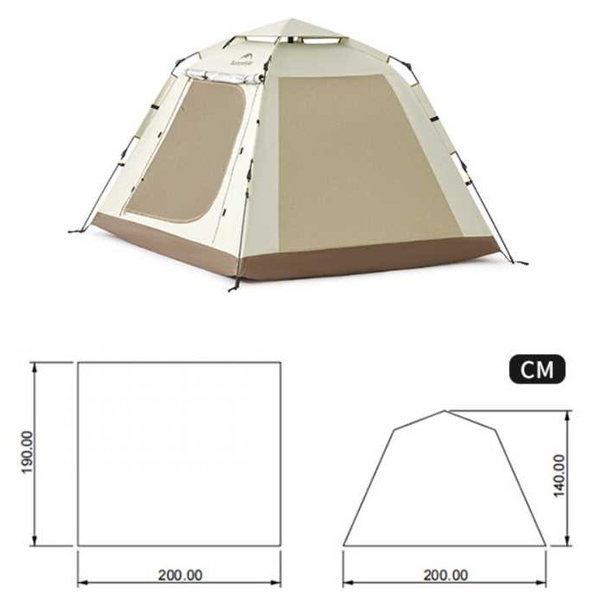 Тент для кемпінгу Naturehike CNK2450WS021, бежевий