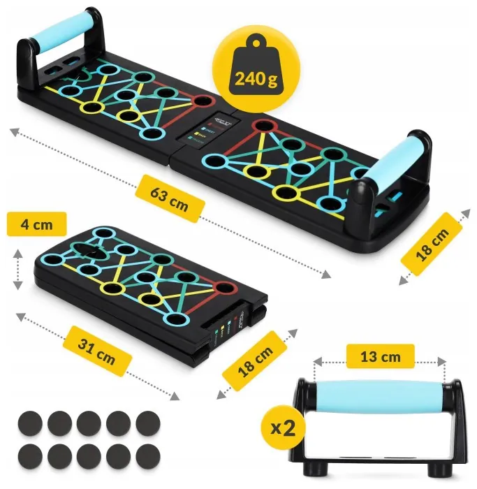Упоры (доска) для отжиманий со сменным хватом 4FIZJO Push-up Board складная (P-5907739312785)