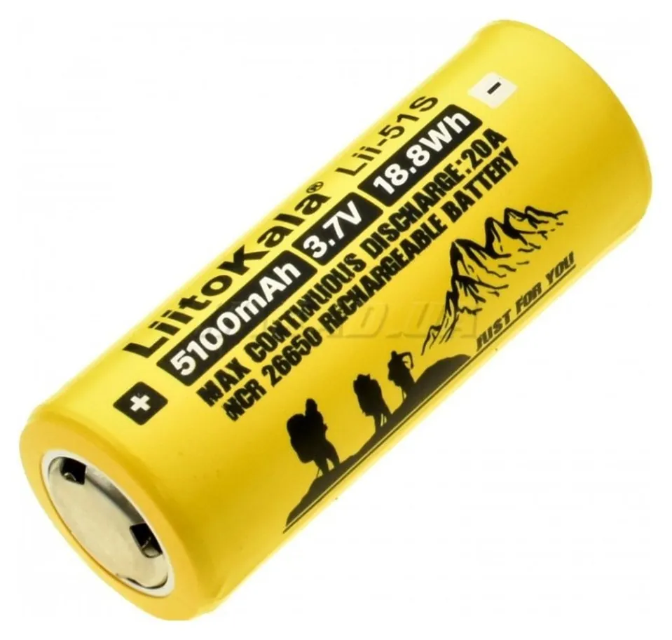 Акумулятор Liitokala Lii-51S 5100 mAh 20A 26650 Li-ion (FNR_Lii-51S)