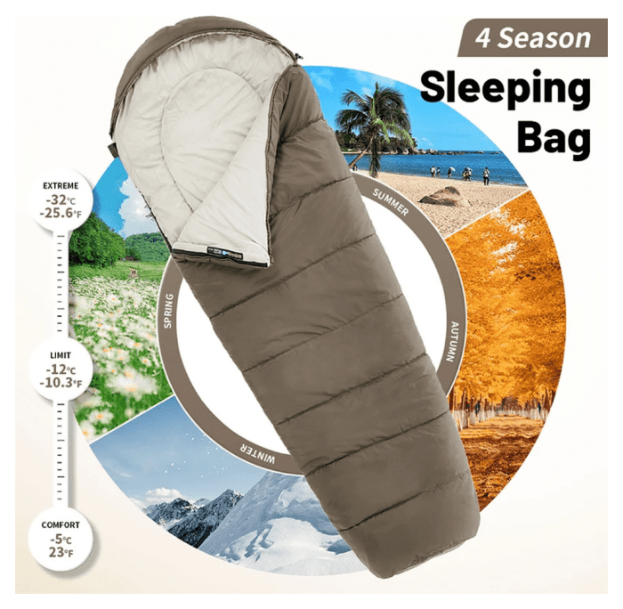 Спальник с капюшоном Naturehike MJ 600 CNK2300SD014, коричневый