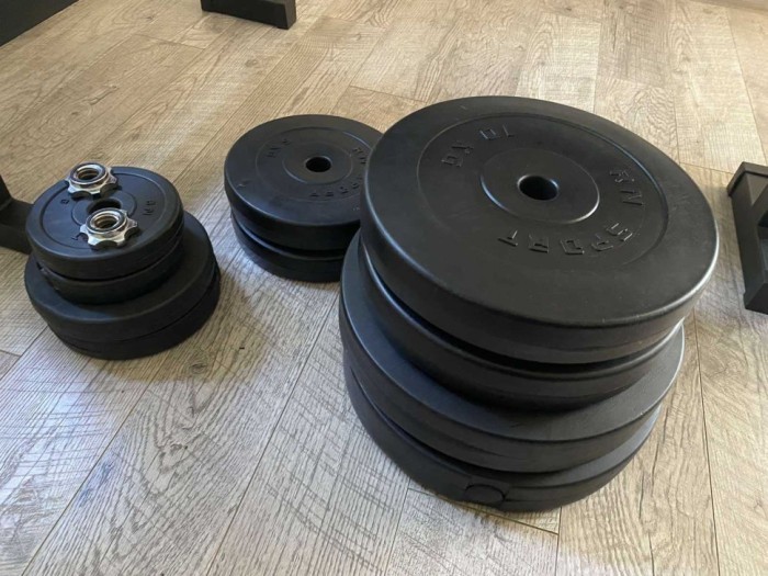 Скамейка для жима универсальная ReadMeBlack + штанга 75 кг RN-Sport