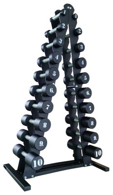 Гантельний ряд RN-Sport BLACK 1-10 кг зі стійкою