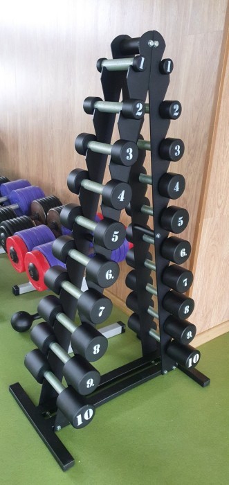 Гантельний ряд RN-Sport BLACK 1-10 кг зі стійкою, укр, укр