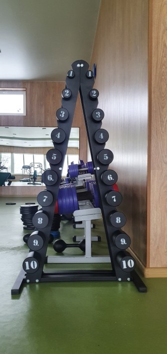 Гантельний ряд RN-Sport BLACK 1-10 кг зі стійкою, укр, укр