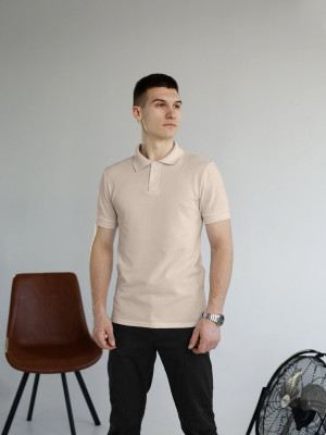 Мужская футболка поло бежевая Pobedov Royal