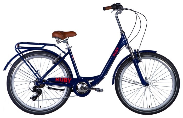 Велосипед уцененный AL 26" Dorozhnik RUBY Vbr FR рама-17" темно-синий 2024