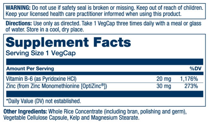 Opti Zinc 30mg - 60 vcaps