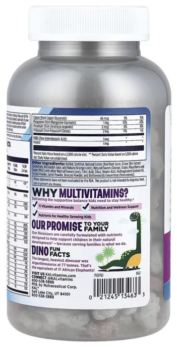 MultiSaurus - 180 chewables Berry Grape Orange