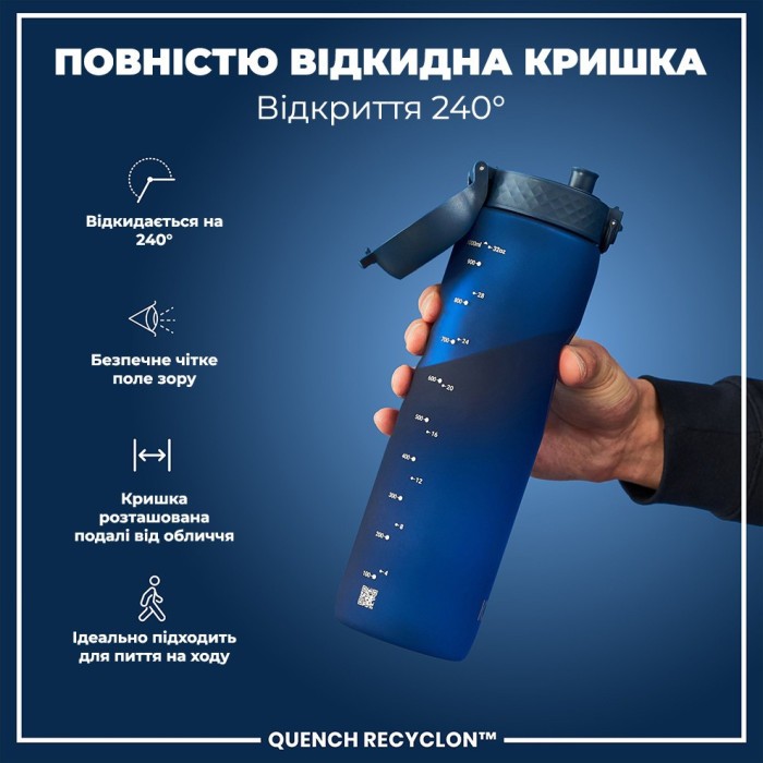 Картофель для воды ION8 1000 мл. (ЭКО бутылка) BPA Free, Navy