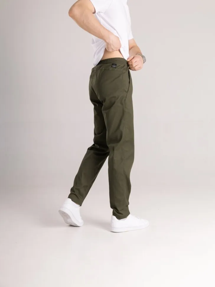 Котонові штани чоловічі весняні осінні хакі з кишенями Pobedov Step (XL)