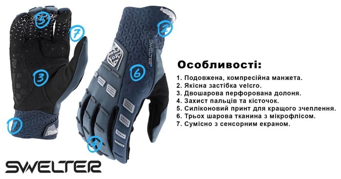 Вело рукавички TLD SWELTER GLOVE; [BLACK] M