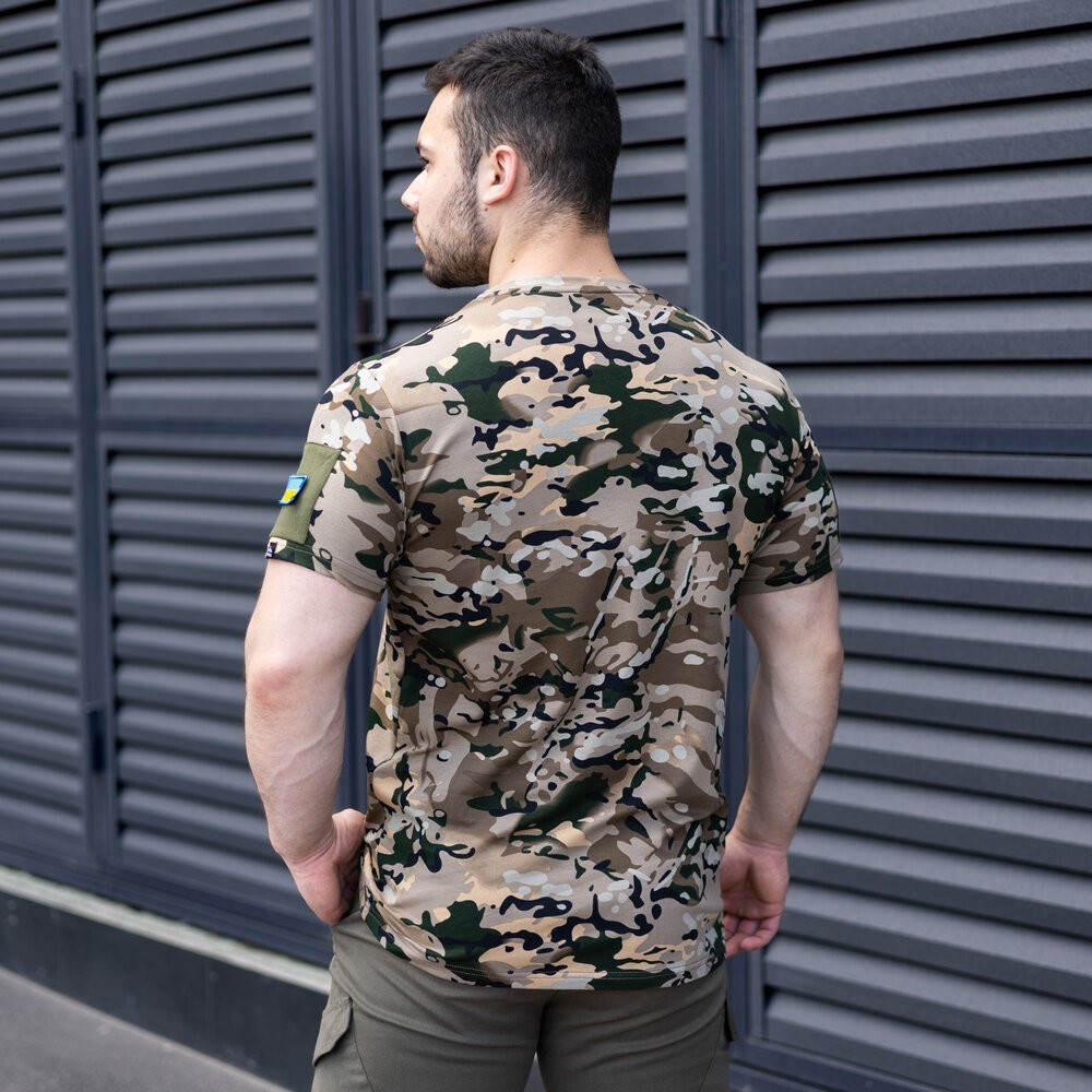 Футболка чоловіча однотонна Мультикам Pobedov Peremoga Військова