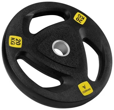 Диск олімпійський Cornix 1 x 20 кг 51 мм металевий, прогумований XR-0428 Black