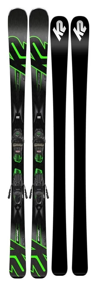 Лижі гірські універсальні K2 Ikonic 80 з кріпленнями M3 11 TCX Light QuikClik (129/80/108) (177 см black, green, grey)
