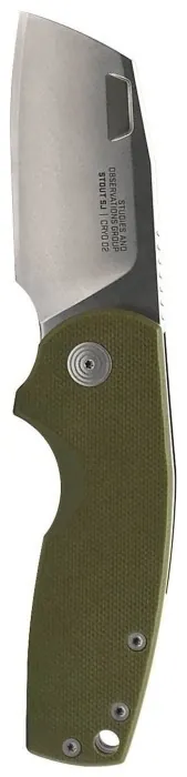 Розкладний ніж SOG Stout SJ, OD Green, Cleaver, Stonewash