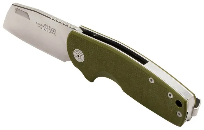 Розкладний ніж SOG Stout SJ, OD Green, Cleaver, Stonewash
