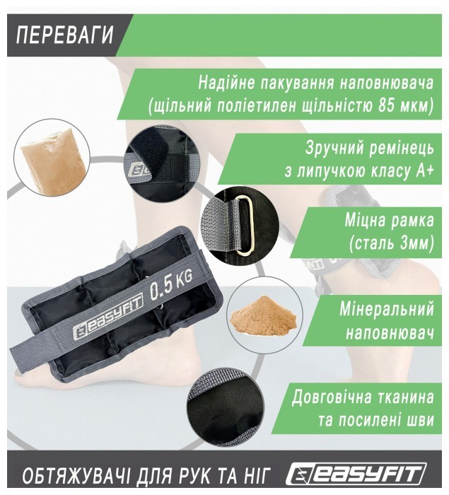 Утяжелители для ног и рук EasyFit 0,25 кг (пара)