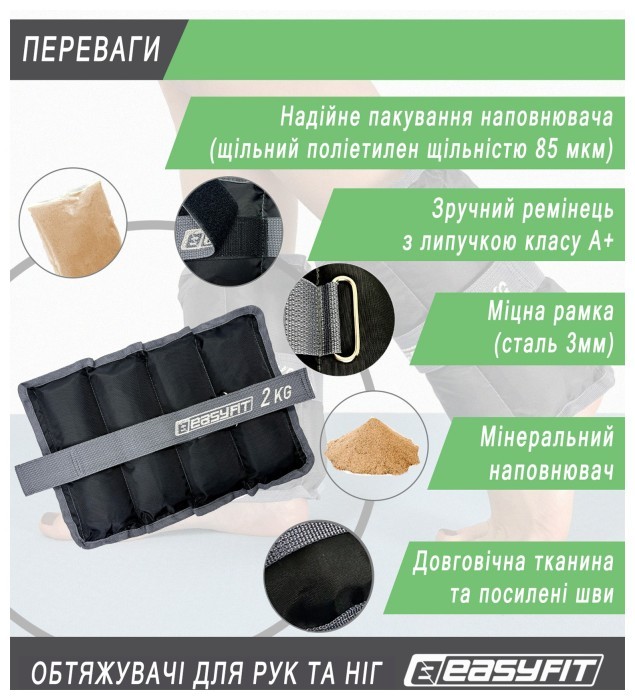 Утяжелители для ног и рук EasyFit 0,25 кг (пара)