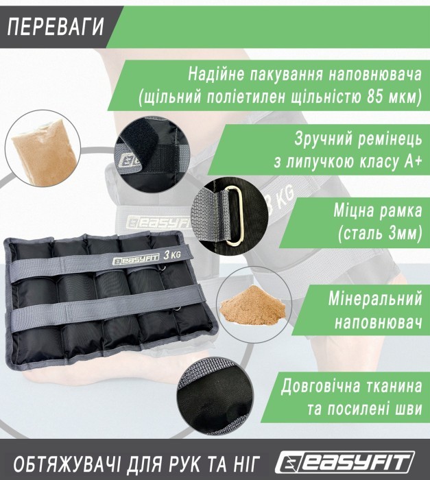 Утяжелители для ног и рук EasyFit 0,25 кг (пара)